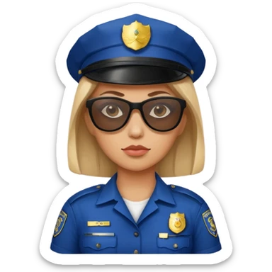 woman police with sunglasses sticker