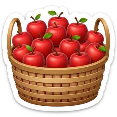 Apple Basket with Handles on Both Sides of the Basket sticker