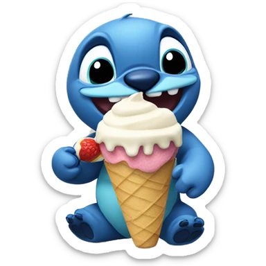 Stitch eating icecream sticker