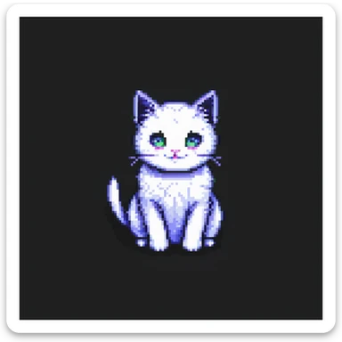 cute cat pixel art sticker