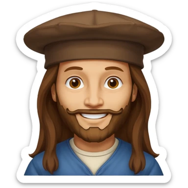 portrait of leonardo da vinci sticker