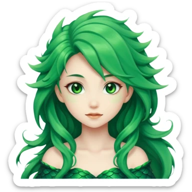 Anime Green DragonGirl She/Her sticker