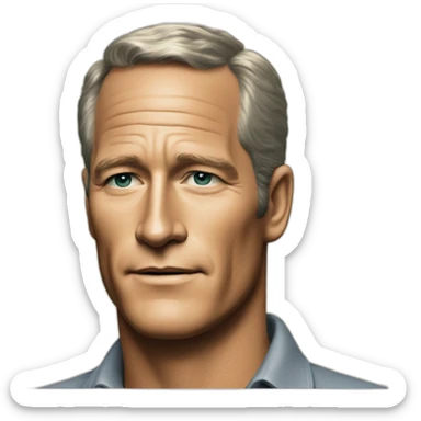 cara de hombre mayor como paul newman sticker