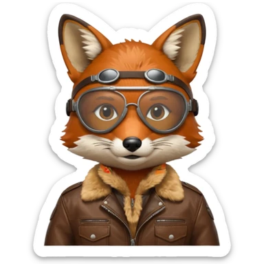 renard aviateur sticker