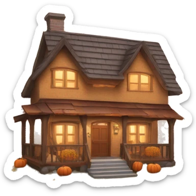 Cozy autumn house sticker