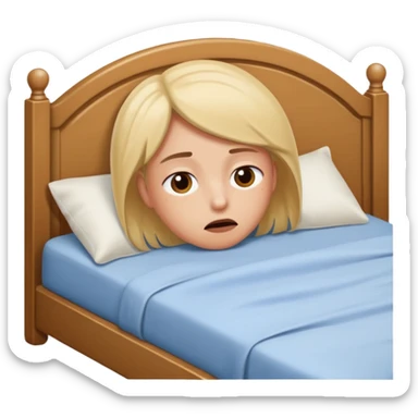 lie down on bed to sleep, but hungry sticker