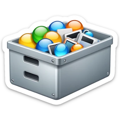 Box full of desktop material  sticker