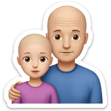 Father with no hair and daughter sticker
