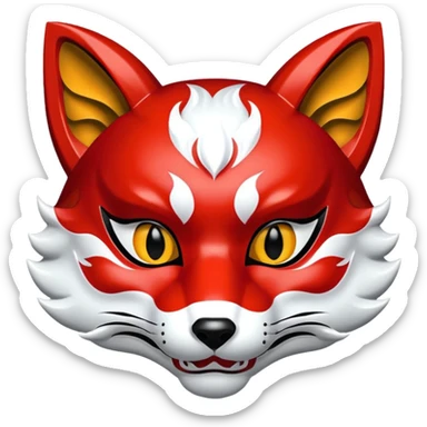 Japanese mask, Kitsune sticker