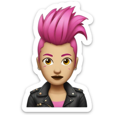 Woman Bruised punk with pink Mohawk sticker