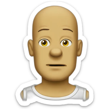 Tattooed bald man the Simpsons sticker