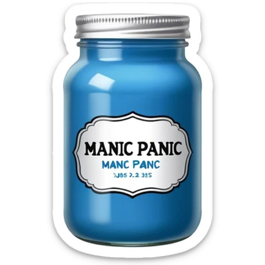 jar of blue hair dyed labeled manic panic sticker