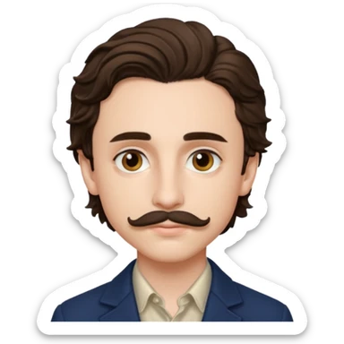 timothee with stache sticker