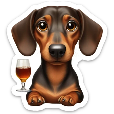 Dachshund drinking bourbon  sticker