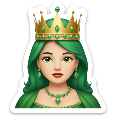 Green queen larger women sticker