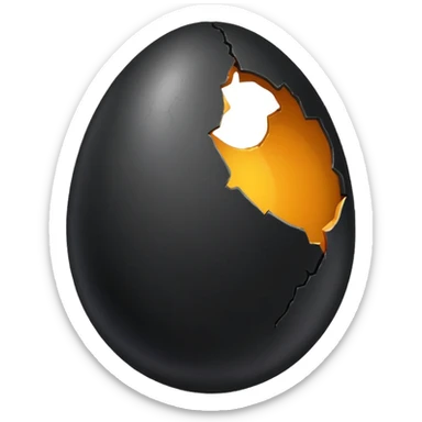 black egg cracked  sticker