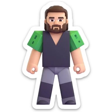 Jack Black as a Minecraft character sticker