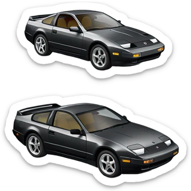 Black Nissan 300zx with T-tops from 1985 grey sticker