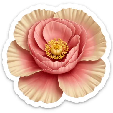 Carnation poppy beige light rose sticker