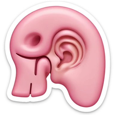 an ear with stylized sound lines radiating outward sticker