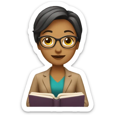 a female teacher with a book sticker