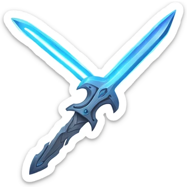 space multiblade sword-with-blue-ray-blade sticker