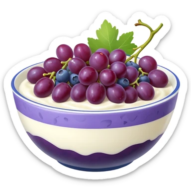 yoghurt bowl with grapes and blueberries sticker