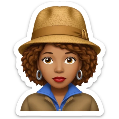 Macy Gray with brown hair sticker