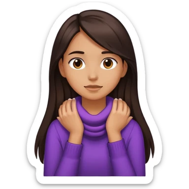 girl with her hands around her neck sticker