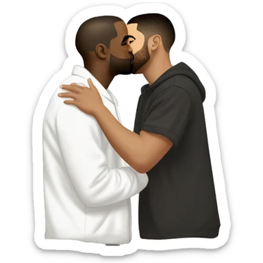 Kanye West  kissing drake ￼ sticker