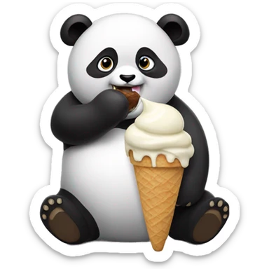 Panda eating ice cream sticker