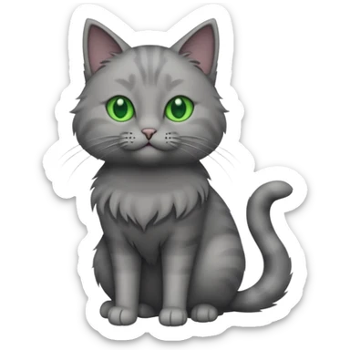 grey cat with full body sticker