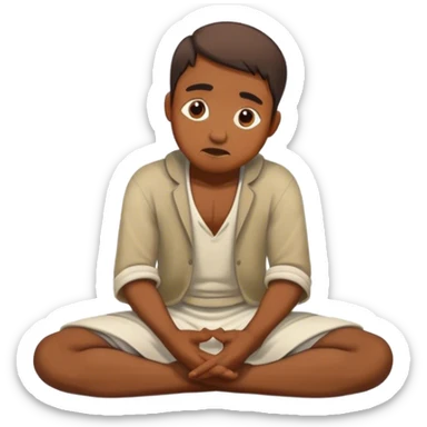 man on knees begging  sticker