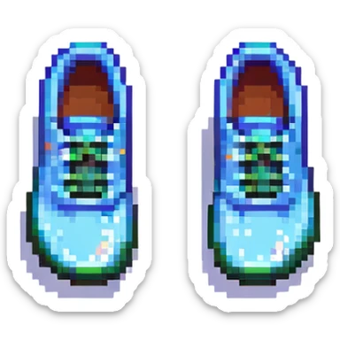 a pair of feet, pixel art style, 8-bit style sticker