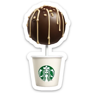 Realistic starbucks cake pops isolated. sticker