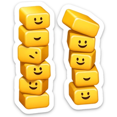 Hola, quiero crear un emoji que sean tres barras verticales de color amarillo. Las tres barras están una a la derecha de la siguiente y por detrás en un tercio de su ancho. Cada barra es cada vez más alta. sticker
