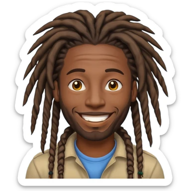 a smiling black man with dreads sticker