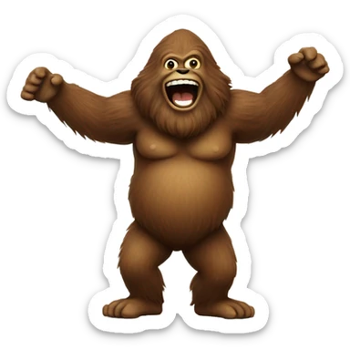 happy saxsquatch, a sasquatch playing  sticker