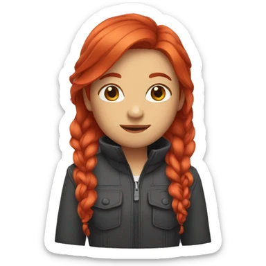Red hair sticker