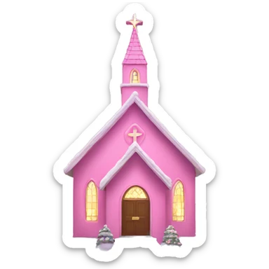 pink christmas chapel sticker