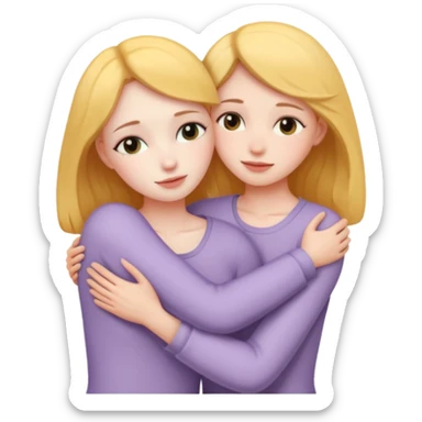 two naked woman hugging sticker