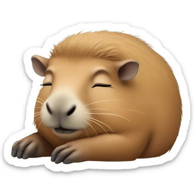 sleeping capybara sticker