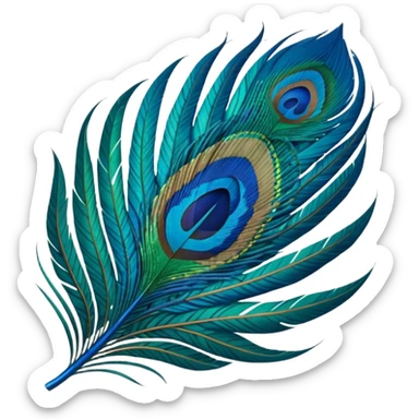 Emoji of peacock feather sticker