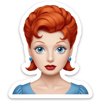 Lucille Ball with blue eyes sticker