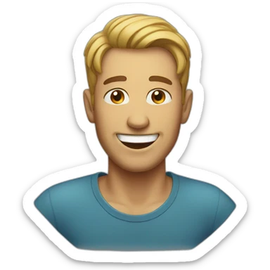 smiling man without one tooth sticker