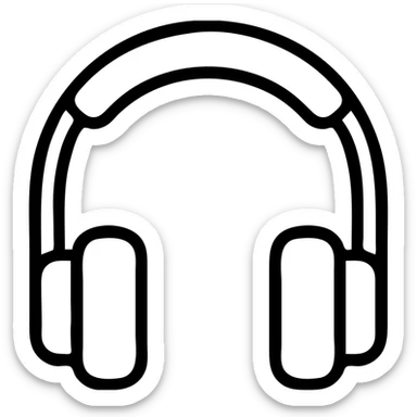 outlined headphones icon sticker