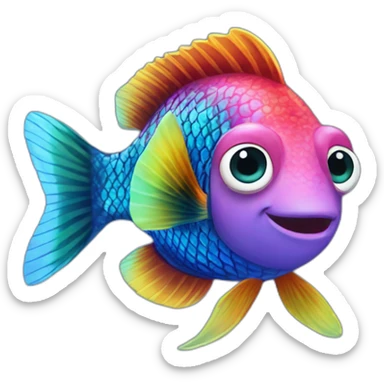 Jonathan Toews as rainbow fish inside an aquarium sticker
