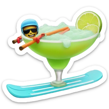 Skiing into a margarita sticker