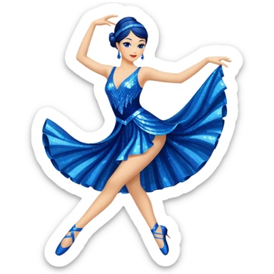 blue jazz style dance costume sticker