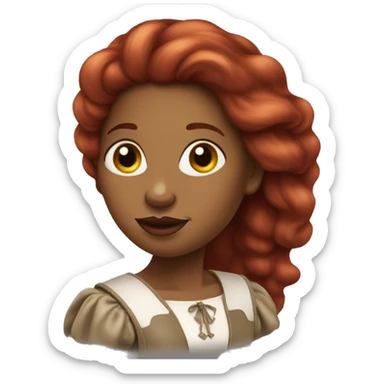 Three Musketeers black woman smooth long red hair big lips sticker